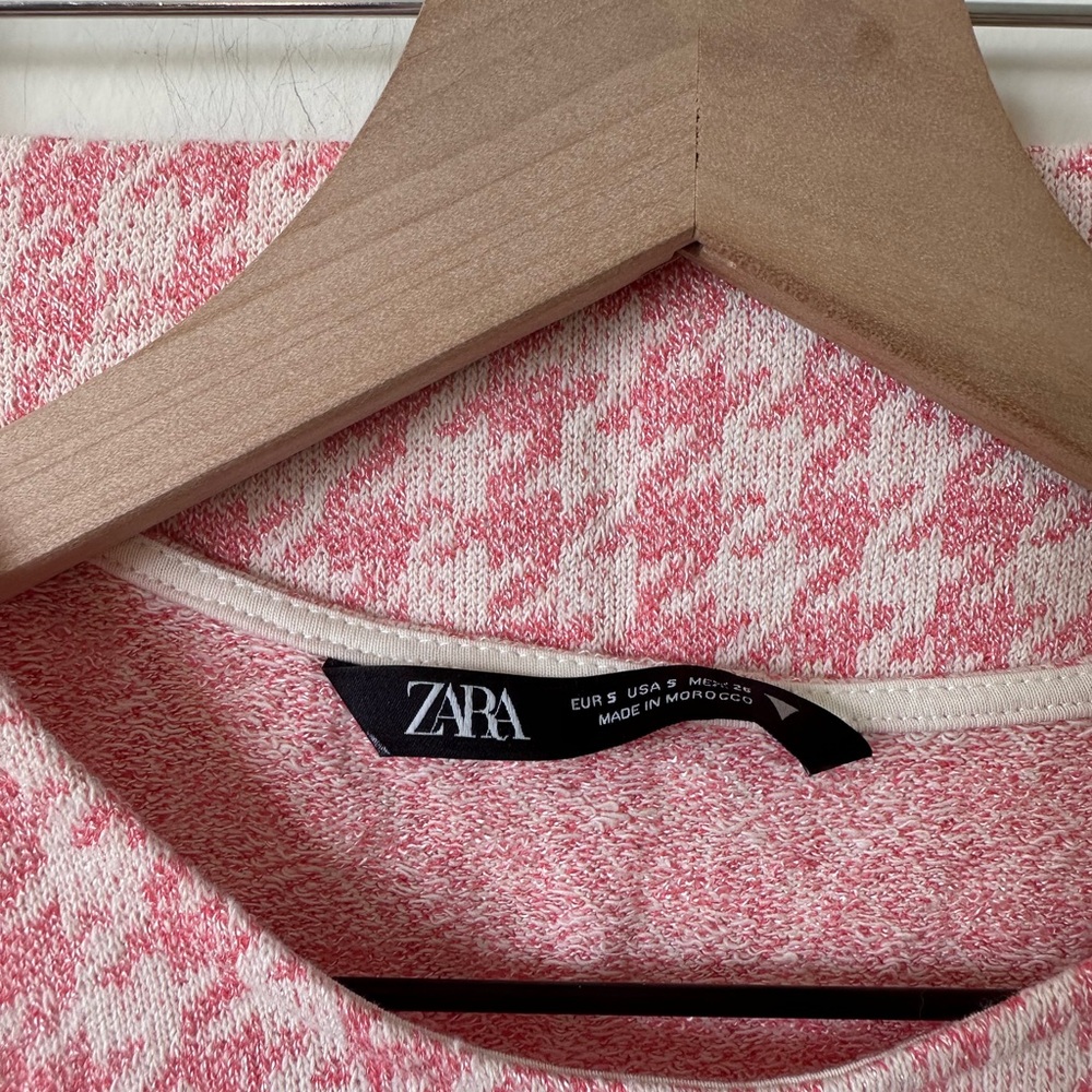 Zara pink houndstooth skirt set small - Picture 4 of 5
